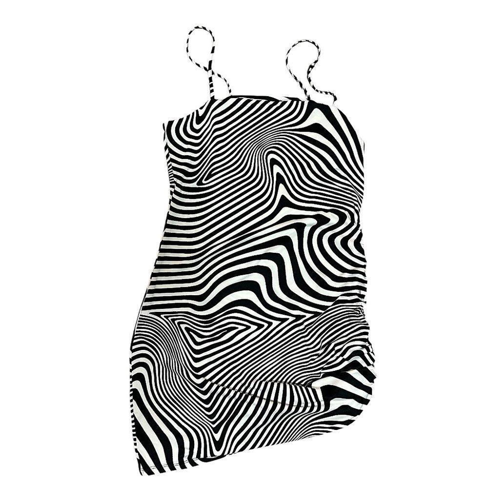 H&M Black and White Zebra Slip Dress Large